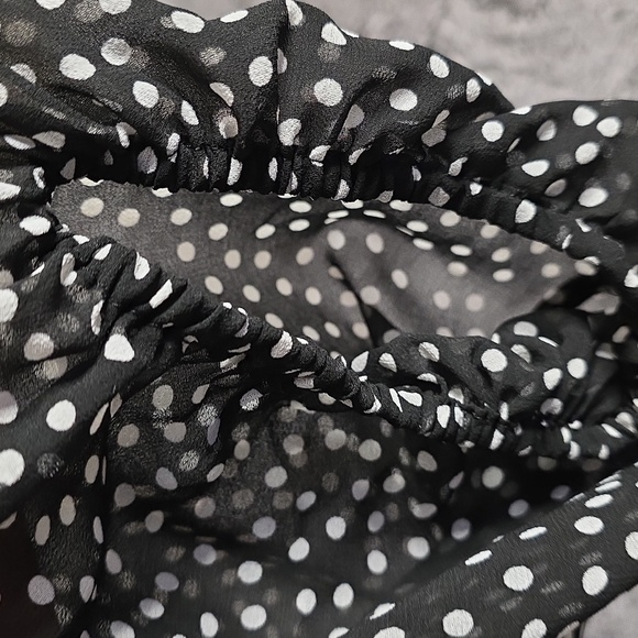 NWT Chico’s Size 3 /XL Black & White Polka Dot Bishop Sleeve Top Blouse Women’s - Picture 7 of 12